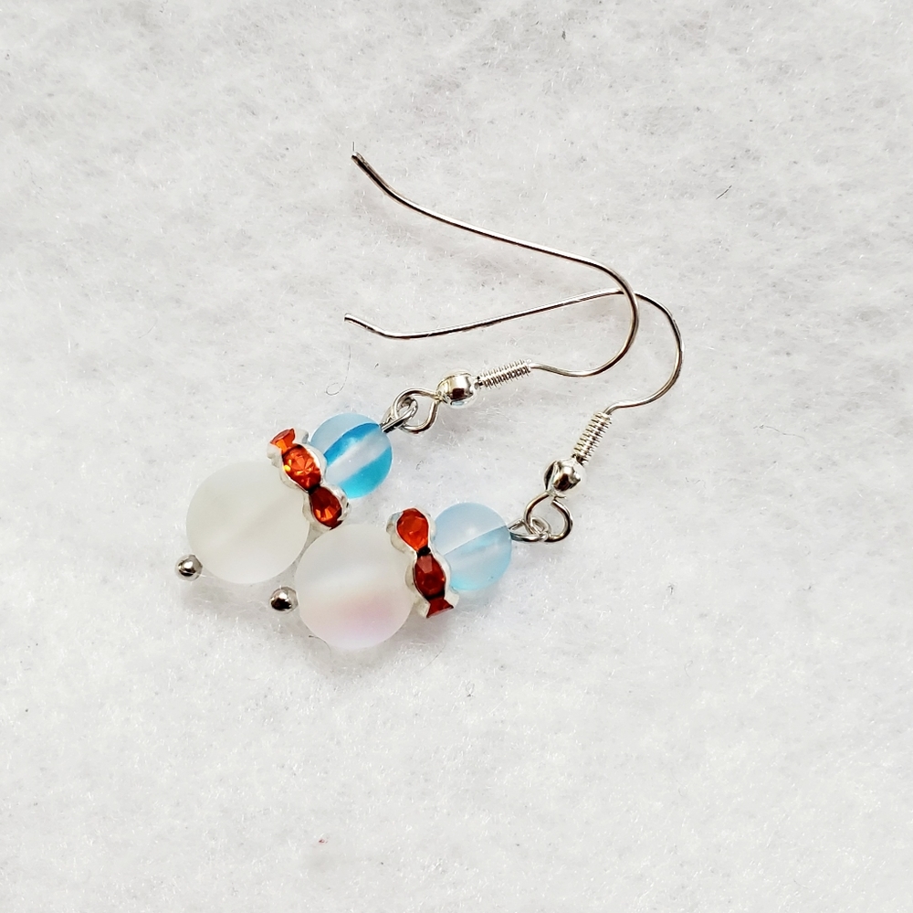 Red White and Blue Mystic Aura Earrings